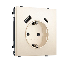 Комплект механизма электрической розетки SIGMA Жемчужно-кремовый 2USB A+C 20W Ambrella Volt MS250010 (SP2500, PR160)