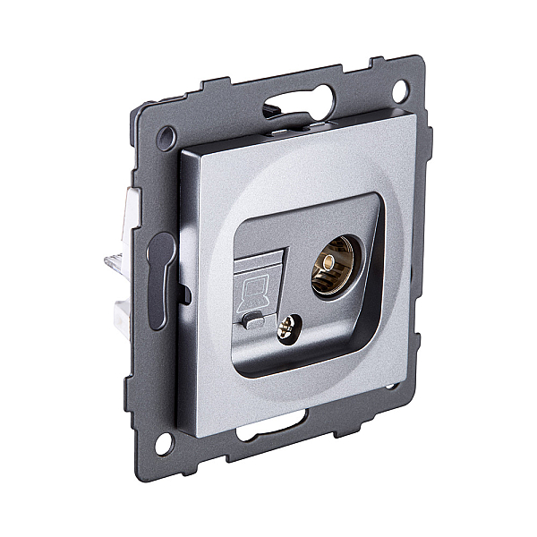 Розетка двойная TV (мама) + RJ45 Cat.6, серый Kollinger REA-021GY для Aspekt, Eleganz, Reflex