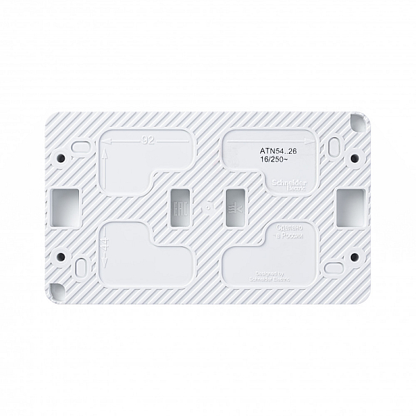 Розетка 2х2К+З Systeme Electric AtlasDesign 16A 250V со шторками белая ATN540126