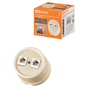 Розетка двойная компьютерная RJ45 сл. кость Болонь TDM Electric SQ1820-0351