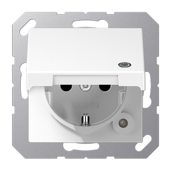 Розетка Schuko с крышкой Jung A1520BFKLKOWW