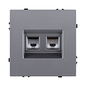 Розетка двойная Ethernet RJ45 Cat.6, серый Kollinger Eclipse EC-018GY