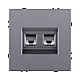 Розетка двойная Ethernet RJ45 Cat.6, серый Kollinger Eclipse EC-018GY