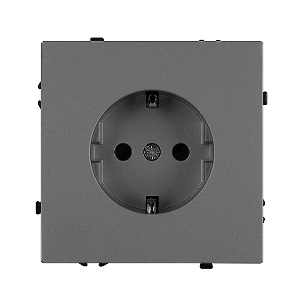 Розетка зк со шторками софт-тач серый базальт Arlight SCT-MEU-SFPL-GR (250V, 16A) 054279(1)