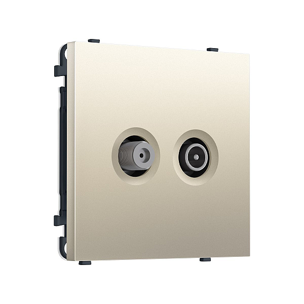 Комплект механизма розетки TV оконечной + SAT SIGMA Шёлк 5-862MHz 3.5dB/950-2150MHz 3.8dB QUANT PRO Ambrella Volt MS553310 (SP5533, PR217)