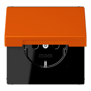 Розетка 2K+З с крышкой Jung LC1520BFKL260