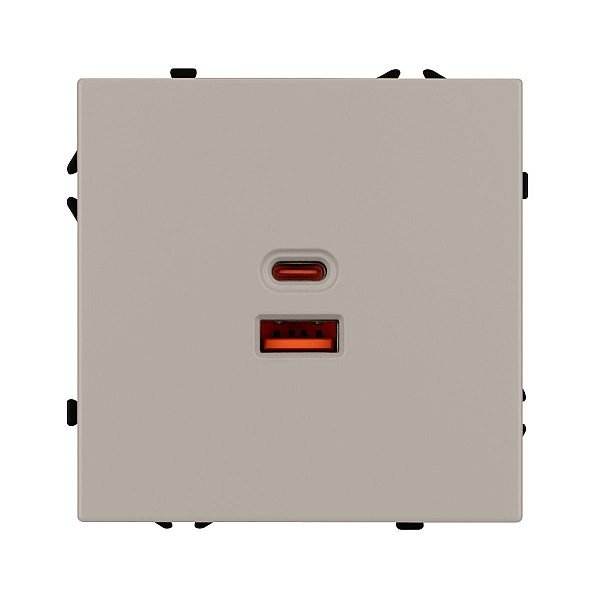 USB Розетка тип A+C софт-тач кашемир Arlight SCT-MUAC-SFPL-FC-CA (65W, QC3) 059446(1)