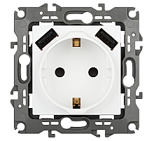 Розетка со шторами и 2 USB Эра 12-4109-01М Б0065728