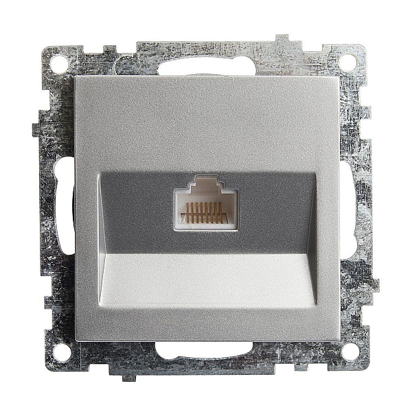 Розетка компьютерная RJ-45 Stekker Катрин серебро GLS00-7107-03 39585
