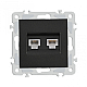Розетка телефонная RJ11 + компьютерная RJ45 Arte Milano 206.44-1.black