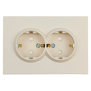 Розетка 2-местная с защитной шторкой Stekker Эмили с/з 250В 16А RST16-5114-08 кашемир soft touch 49908