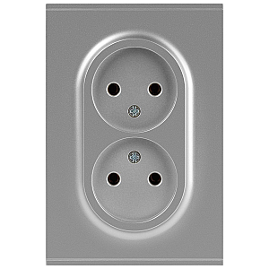 Розетка Эра Arktik 16-2107-03 без заземления двойная 2X2P 16А-250В алюминий Б0071683