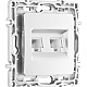 Розетка телефонная RJ11 + компьютерная RJ45 Arte Milano 217.44-1.silver