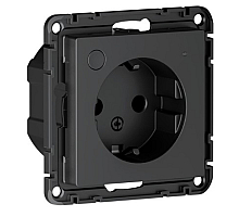 Розетка с заземл., со шт., Zigbee, L+N, 16А, мех., модель SBDV-00202 SBER Systeme Electric AtlasDesign Smart Карбон ATN001045Z
