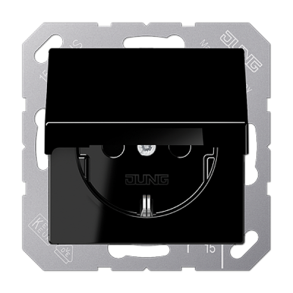 Розетка Schuko с крышкой Jung A1520BFKLSW