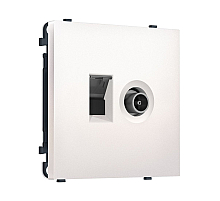 Комплект механизма розетки компьютерной + TV оконечной SIGMA Жемчуг RJ-45 Ambrella Volt MS212510 (SP2125, PR195)
