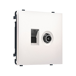 Комплект механизма розетки компьютерной + TV оконечной SIGMA Жемчуг RJ-45 Ambrella Volt MS212510 (SP2125, PR195)