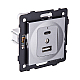 Розетка USB A+C 20W, серый Kollinger REA-037GY для Aspekt, Eleganz, Reflex