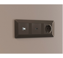 Комплект механизма TV розетки SAT 5-2400MHz 3.5dB Alfa Темная бронза матовый Quant Ambrella Volt MA643050 (AP6430, VM215)