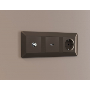 Комплект механизма TV розетки SAT 5-2400MHz 3.5dB Alfa Темная бронза матовый Quant Ambrella Volt MA643050 (AP6430, VM215)