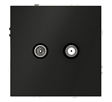 Розетка телевизионная Voltum S70 VLS060408 (черный матовый)