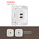 Розетка USB 2.1А+1А Arte Milano 205.46-1.silver