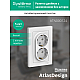 Розетка двойная 2К+З Systeme Electric AtlasDesign 16A 250V белая ATN000124