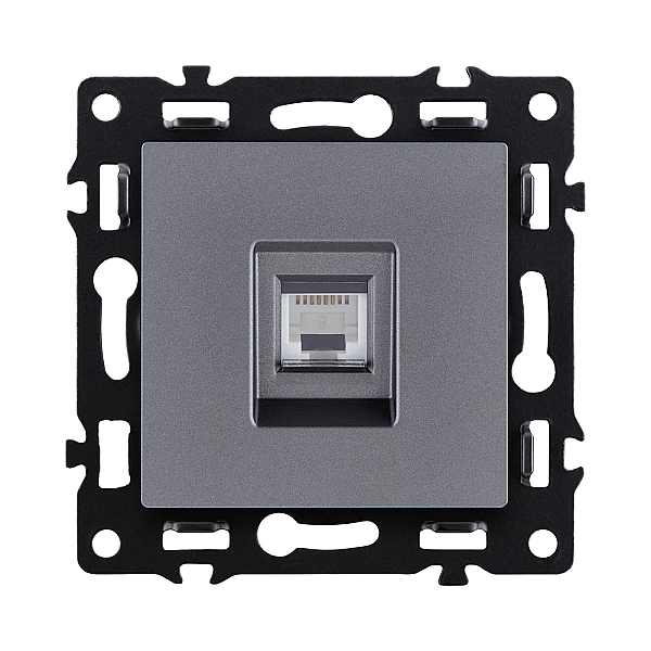Розетка Ethernet RJ45 Cat.6, серый Kollinger Asthetik AS-017GY