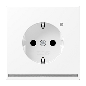 Розетка Schuko с LED подсветкой Jung LS1520-OWWMLNW
