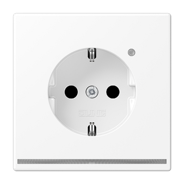 Розетка Schuko с LED подсветкой Jung LS1520-OWWMLNW