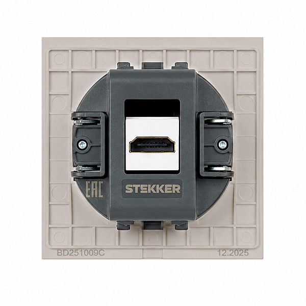 Розетка HDMI 2.0 Type A Stekker Мия RST00-3118-08 пудровый жемчуг 50829