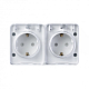Розетка 2х2К+З Systeme Electric AtlasDesign 16A 250V со шторками белая ATN540126