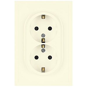 Розетка Эра Galaxy 15-2104-02 с заземлением двойная 2X2P+E Schuko 16А-250В IP20 слоновая кость Б0070679