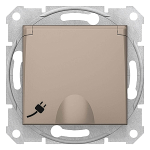 Розетка Schneider Electric Sedna с з/к со шторками и крышкой 16A 250V SDN3100468