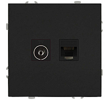 Розетка Эра Galaxy 15-3110-05 комбинированная RJ45+TV IP20 антрацит Б0070784