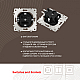 Розетка круглая с/з и шторками и рамкой Arte Milano SET08-1-40-1 black