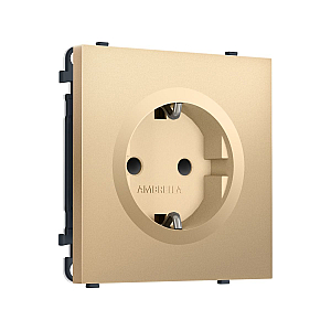 Комплект механизма электрической розетки SIGMA Золото Мягкое касание 50Hz 2P+E с/з с/ш 16A-250V QUANT PRO Ambrella Volt MS887010 (SP8870, PR141)