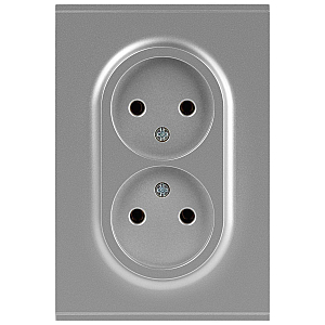 Розетка Эра Arktik 16-2107-03 без заземления двойная 2X2P 16А-250В алюминий Б0071683