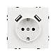 Розетка зк со шторками с USB тип А+А софт-тач белый кварц Arlight SCT-MUAA-SFPL-WH (250V, 16A) 054288(1)