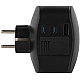 Разветвитель электрический ЭРА SP-3e-3USBAC-B на 3 розетки + 3 USB A+C с заземлением со шторками 16А черный Б0069082