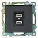 Розетка 2хUSB Stekker Катрин черный GLS10-7115-05 39616