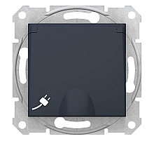 Розетка Schneider Electric Sedna с з/к со шторками и крышкой 16A 250V SDN3100470