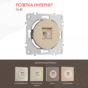 Розетка RJ45 Arte Milano 202.45-1.shampan