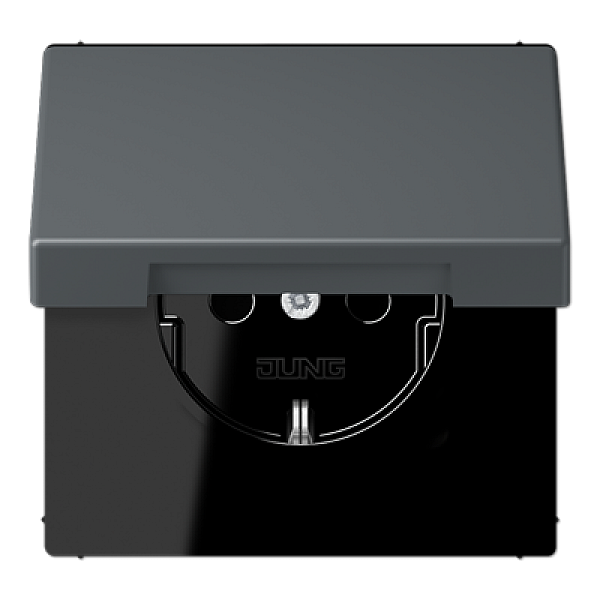 Розетка 2K+З с крышкой Jung LC1520BFKL202