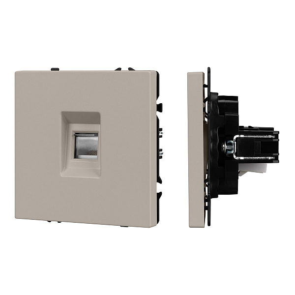 Розетка телефонная софт-тач кашемир Arlight SCT-MTL1-SFPL-CA (RJ-11, 4C) 061892(1)