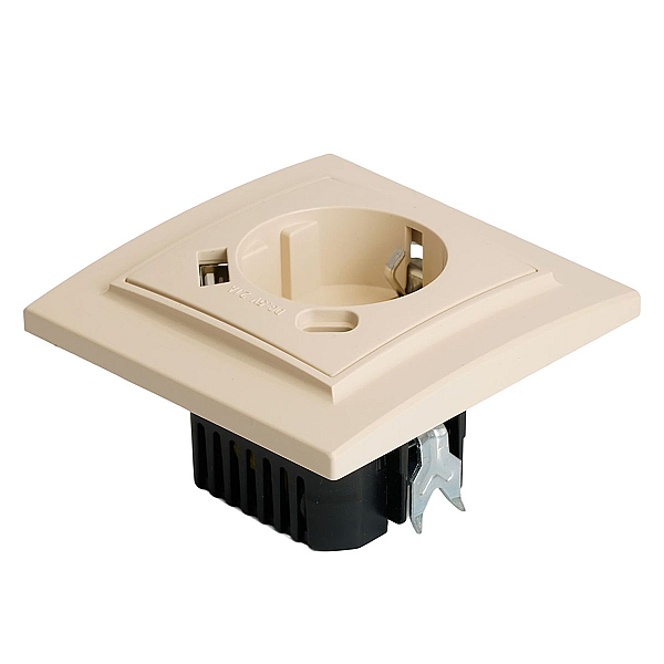 Розетка 1-местная с/з Stekker, PST16-9016-02, 250В, 16А с USB+ type C Эрна, слоновая кость 50077