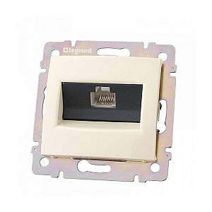 Розетка комп(RJ45) 1-ая 5 кат.крепление винт.(без лапок) Legrand DIY Valena Крем 695624