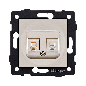 Розетка двойная Ethernet RJ45 Cat.6, золотой Kollinger REA-019GD для Aspekt, Eleganz, Reflex