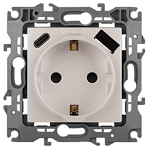 Розетка со шторками с USB type-A+C Эра 12-4108-15 Б0067767