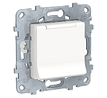 Розетка Schneider Electric Unica New с/з со шторками, с крышкой 16A 250V NU503718TA